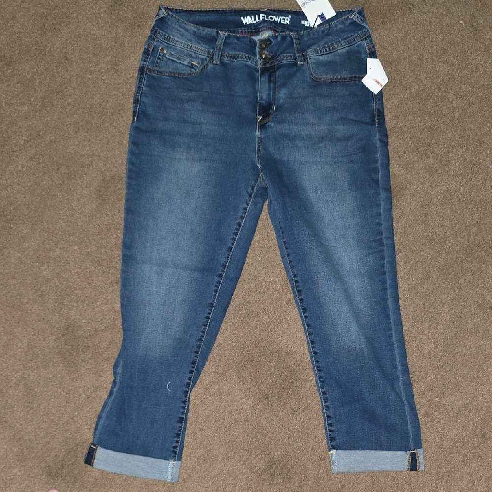Wallflower Blue Ankle Cropped Jeans